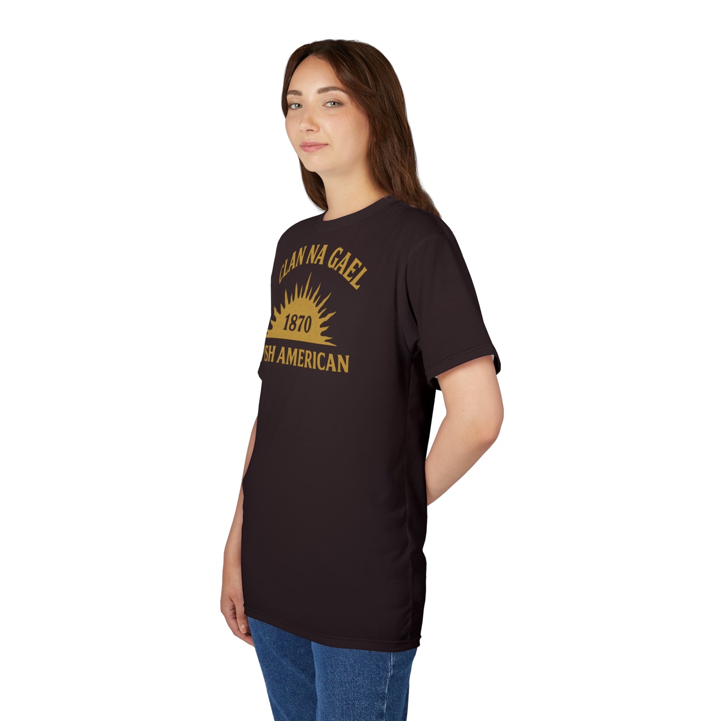 "Clan na Gael - Irish American", Unisex T-shirt (Seal Brown)