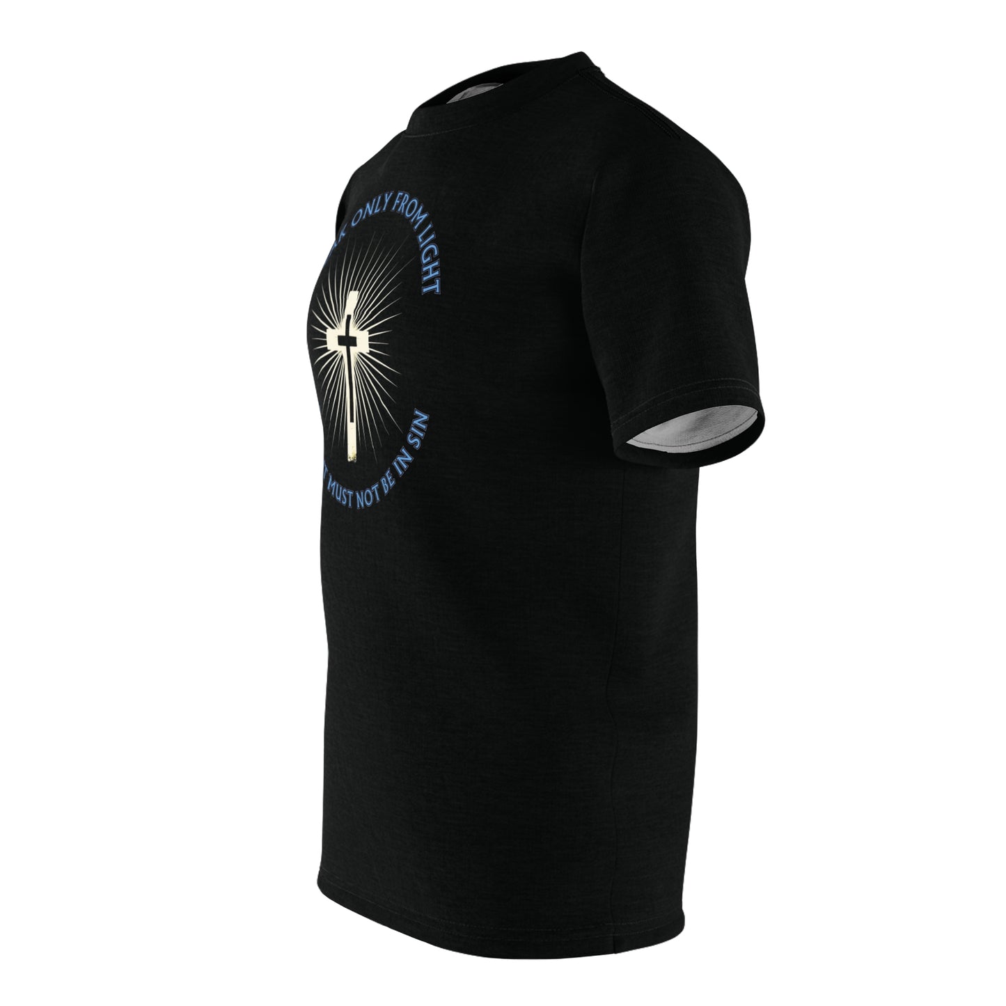 "Speak only from Light", Unisex Black T-shirt