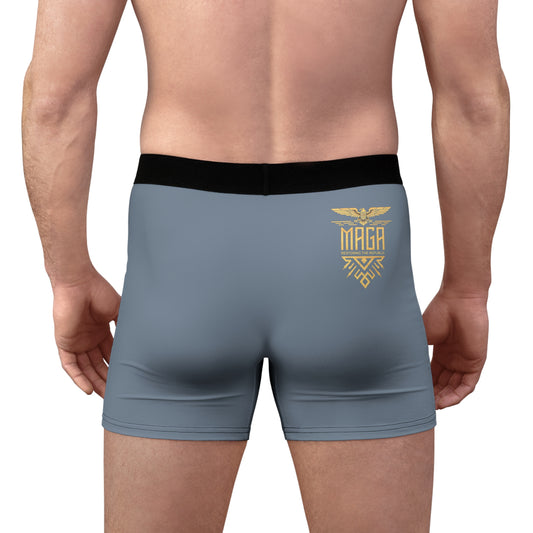 "MAGA Restoring the Republic" #02, Men's Boxer Briefs (Atlantic Grey)