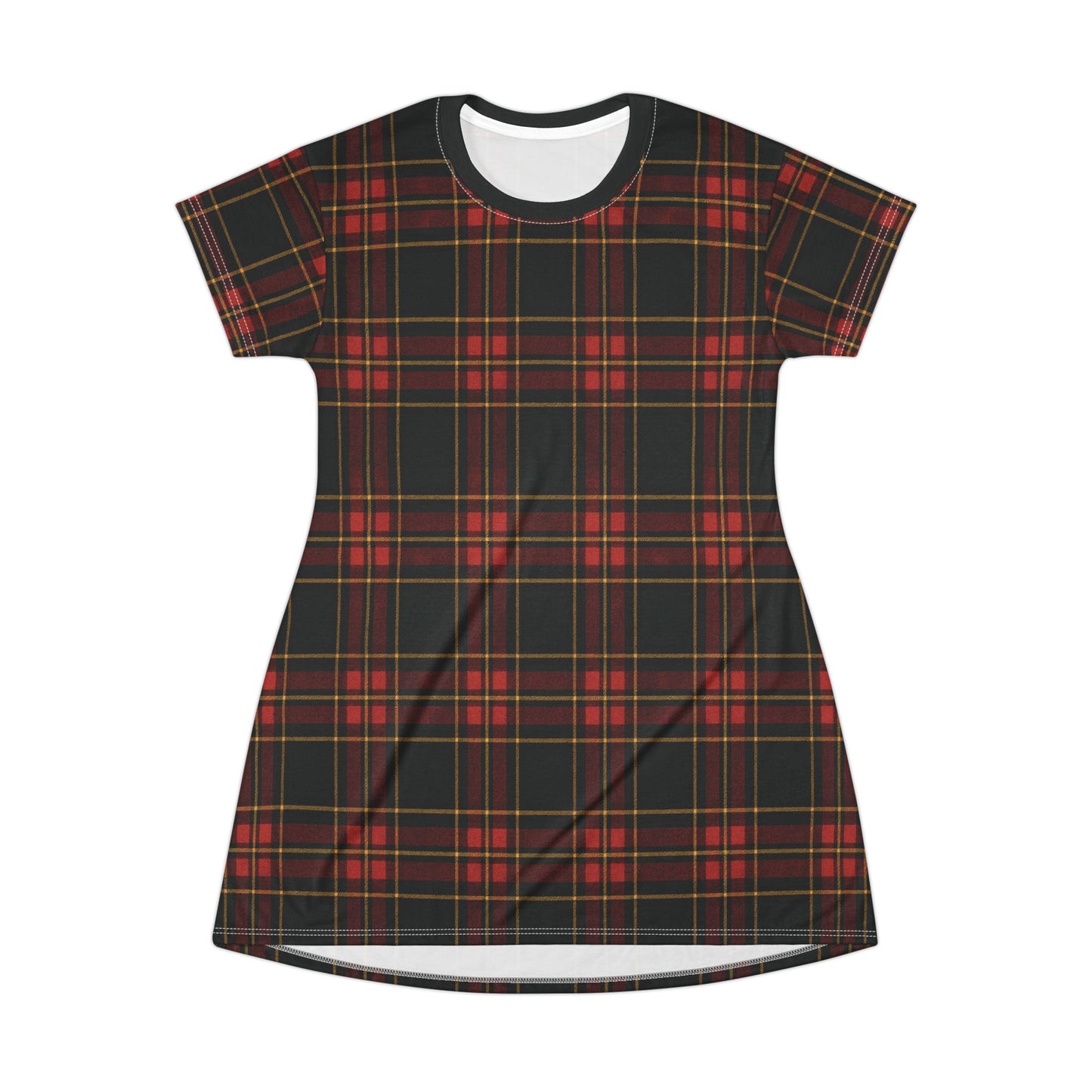 "Kilmor Gallóglach Tartan", T-Shirt Dress (Gallóglach Black Collar)