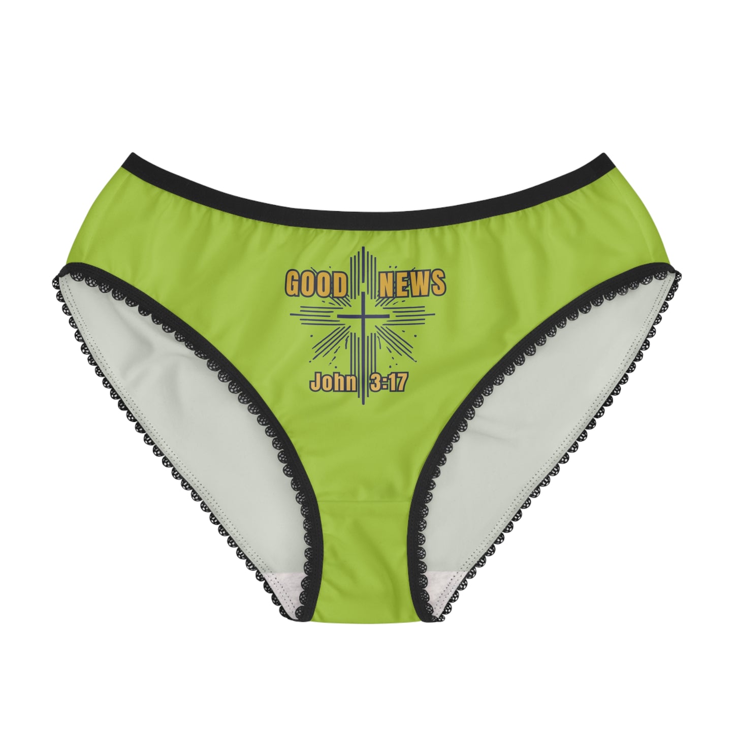 "Good News - John 3:17", Women's Briefs (Light Chartreuse)