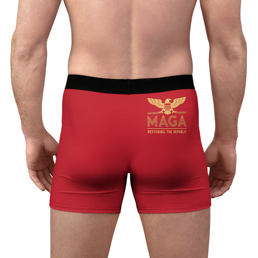 "MAGA - Restoring the Republic", Men's Boxer Briefs (Cherry Red)