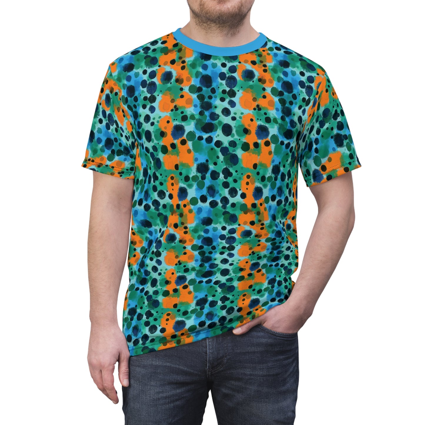 "Midnight Coral", Unisex Tee (Coral Sea Blue)