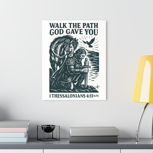 "1 Thessalonians 4:11 (KJV)", Acrylic Wall Prints (French Cleat Hanging) (Porcelain White)