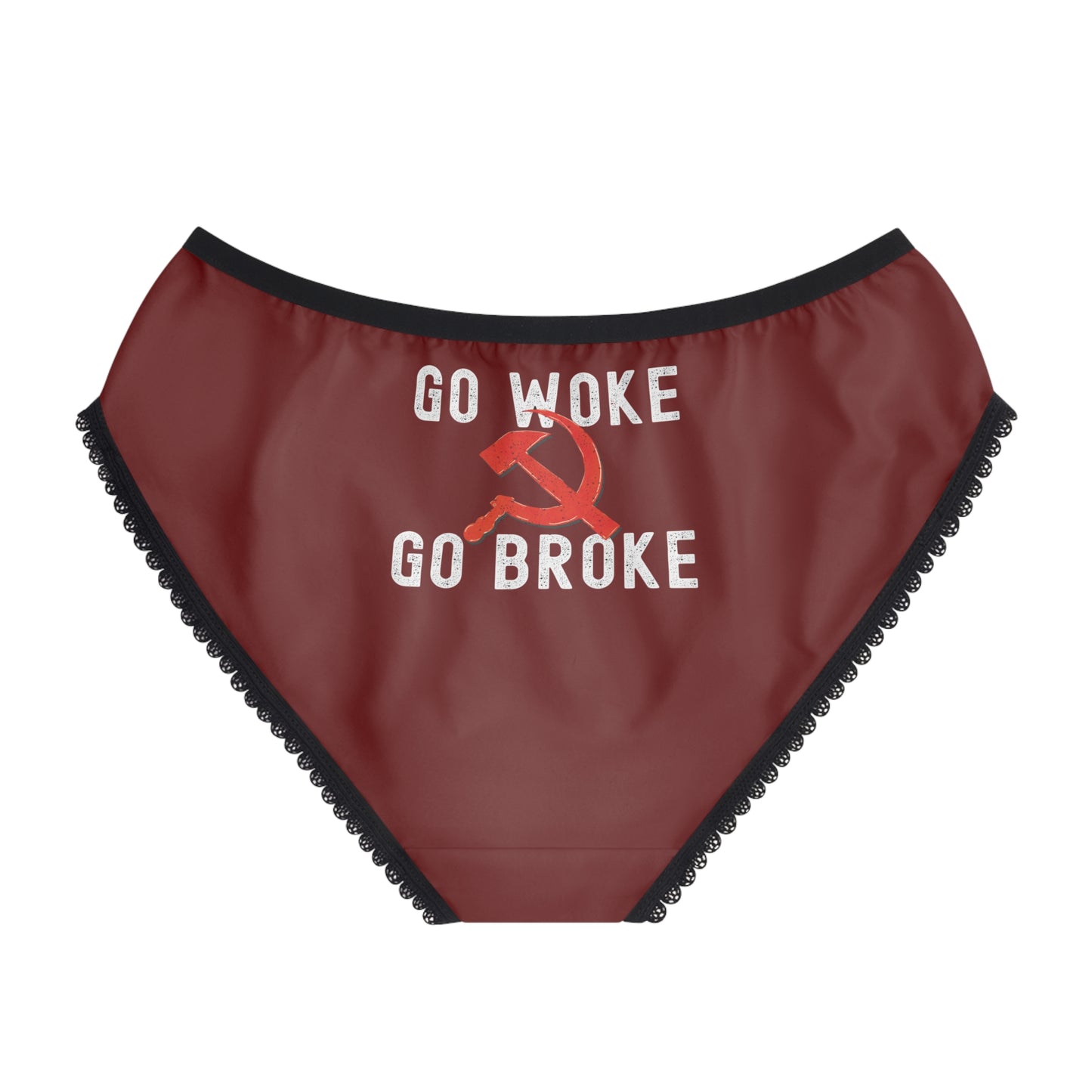 "Go Woke Go Broke (Communist)", Women's Briefs (Spartan Red)