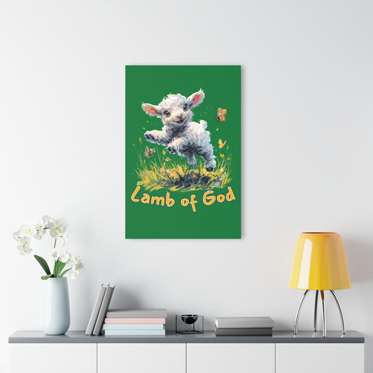 "Lamb of God", Kids Acrylic Wall Prints (French Cleat Hanging) (Patrick Leaf Green)