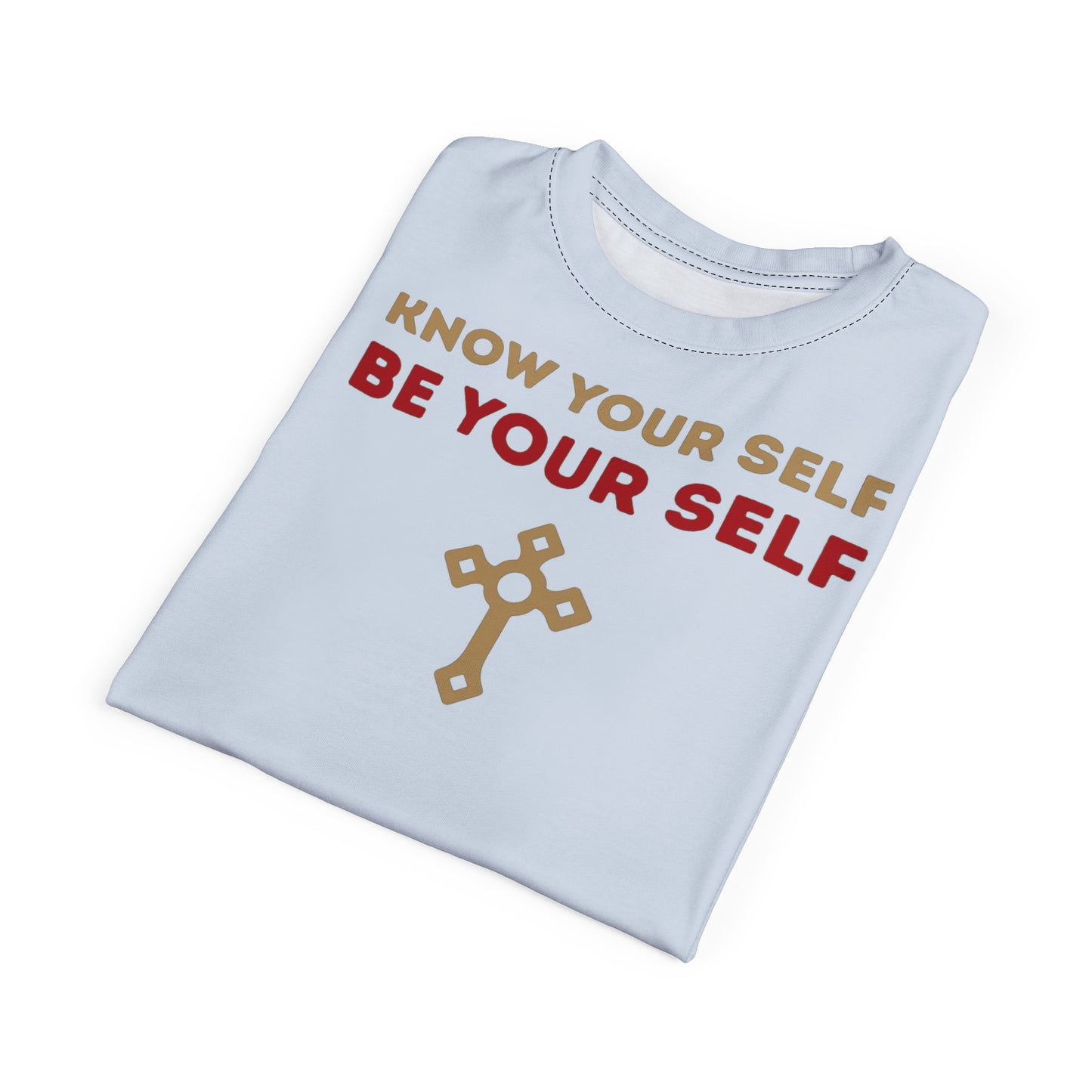 "Know Your Self", Unisex T-shirt (Pilgrim Blue)