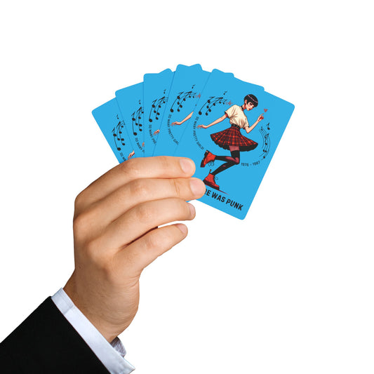 "First, there was Punk" Retro Playing Cards (Bright Sky Blue)