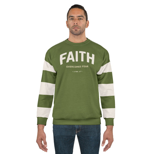 "Faith Overcomes Fear", Unisex Sweatshirt (Kangaroo-Bush Green)