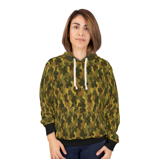 "SASR inspired Day-Ops Camouflage" Style 02, Unisex Wearable Art Pullover Hoodie (SASR Black Cuffs & Waist)