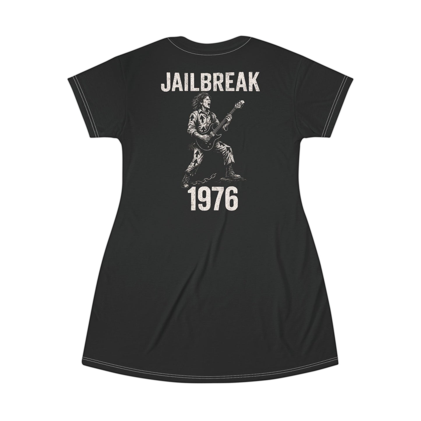 "Jailbreak 1976", T-Shirt Dress (70's Black)