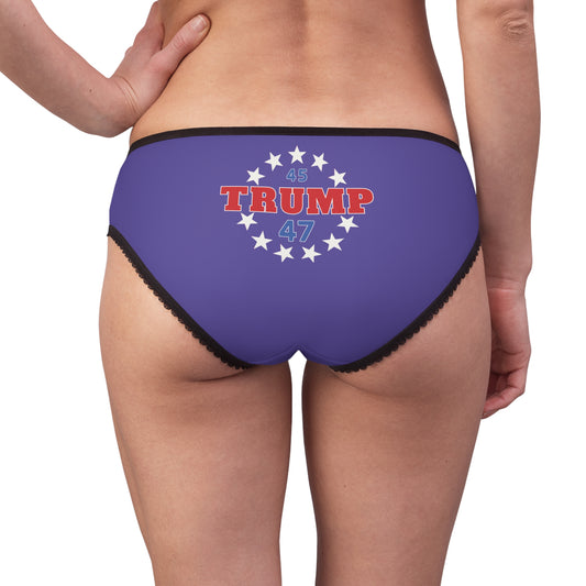 "Trump 45-47 Circle of Stars", Women's Briefs (Electric Indigo)