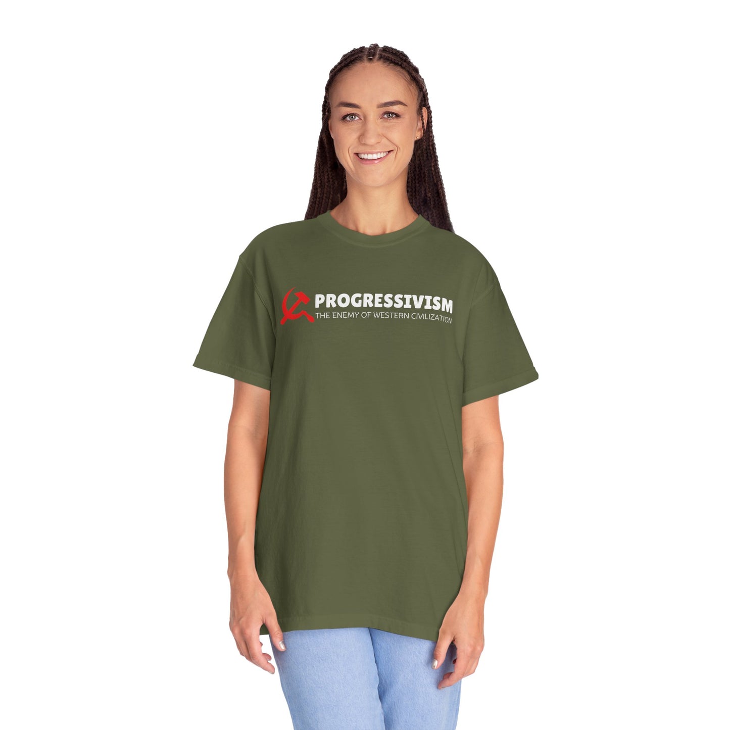 "Progressivism - Enemy of Western Civilization", Unisex T-shirt (Dark Colors)