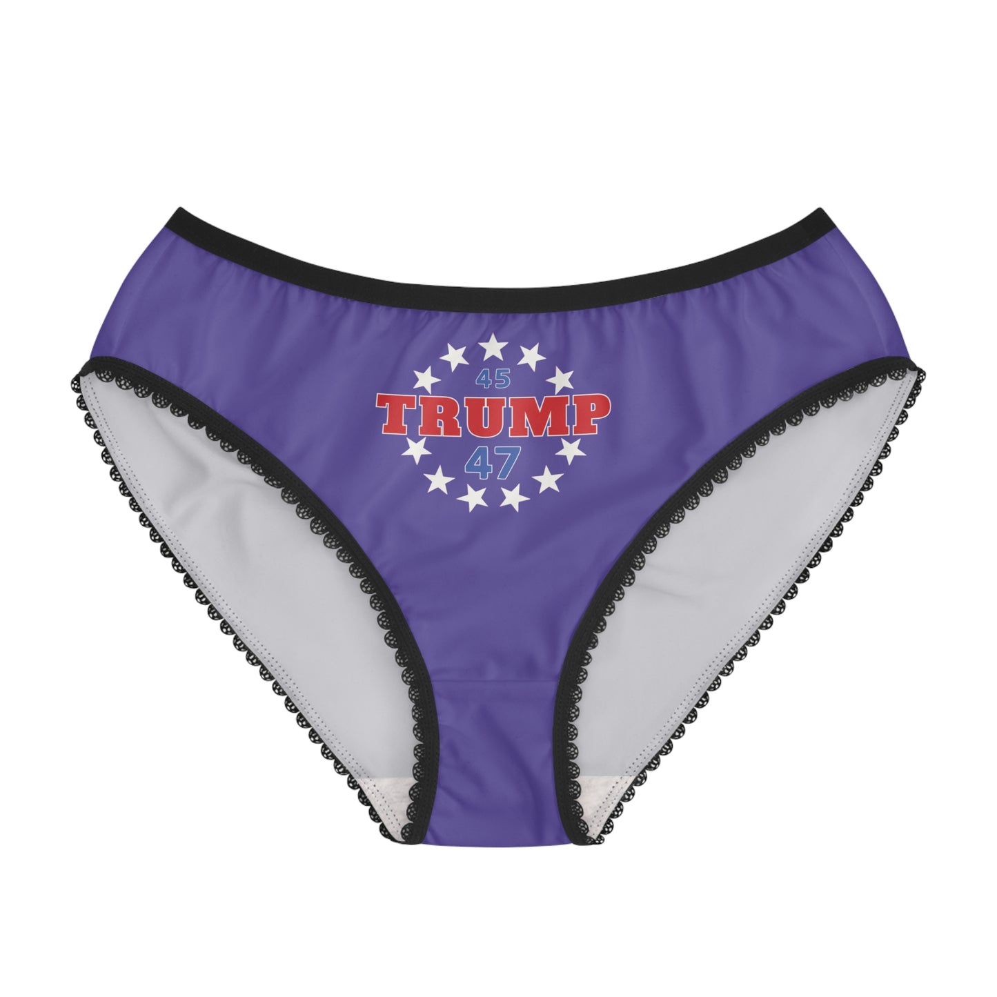 "Trump 45-47 Circle of Stars", Women's Briefs (Electric Indigo)