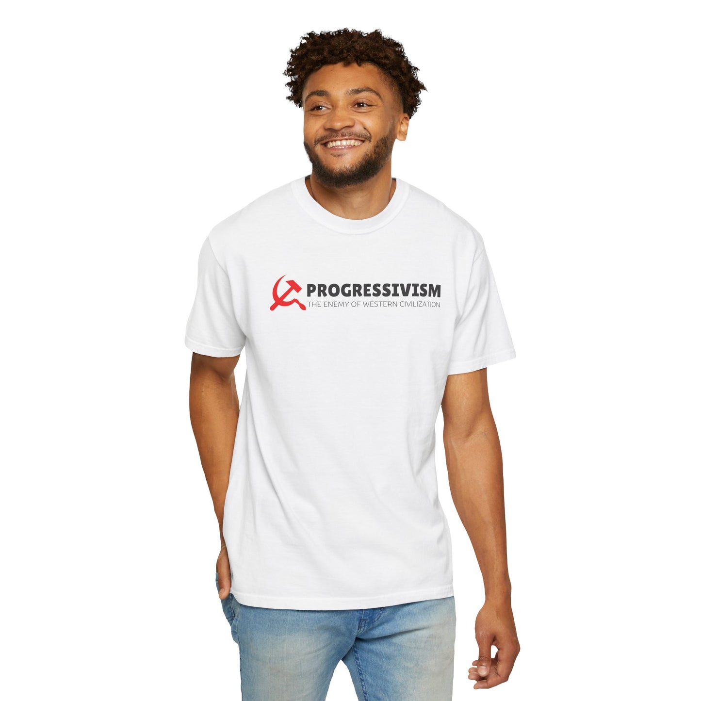 "Progressivism - Enemy of Western Civilization", Unisex T-shirt (Light Colors)
