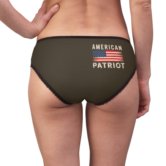 "American Patriot" with Flag #02, Women's Briefs (Bayou Bark)