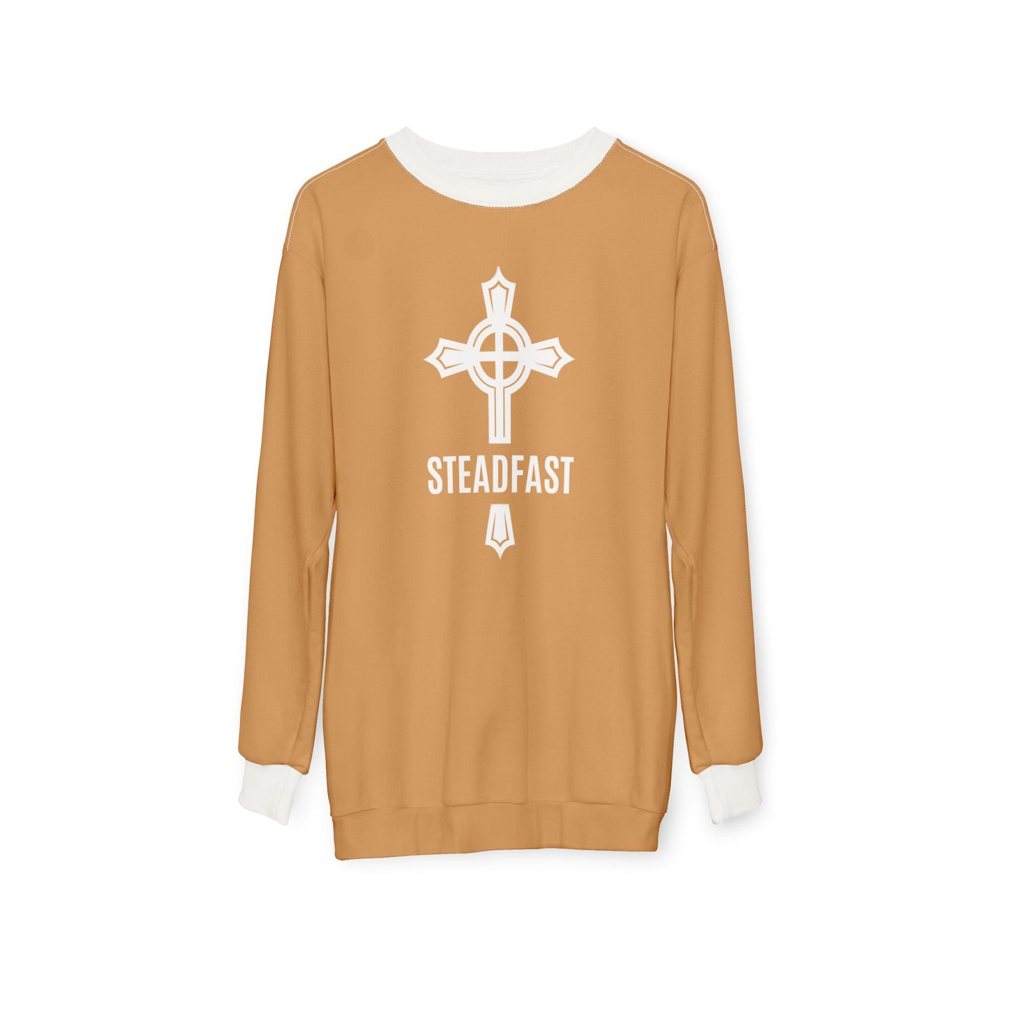 "Steadfast Cross", Unisex Sweatshirt (Camel Brown)