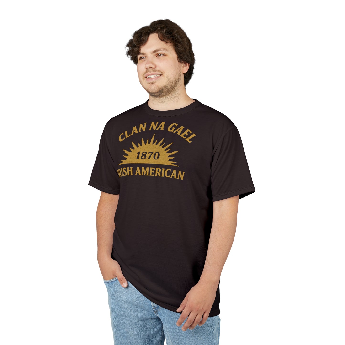 "Clan na Gael - Irish American", Unisex T-shirt (Volcanic Brown)