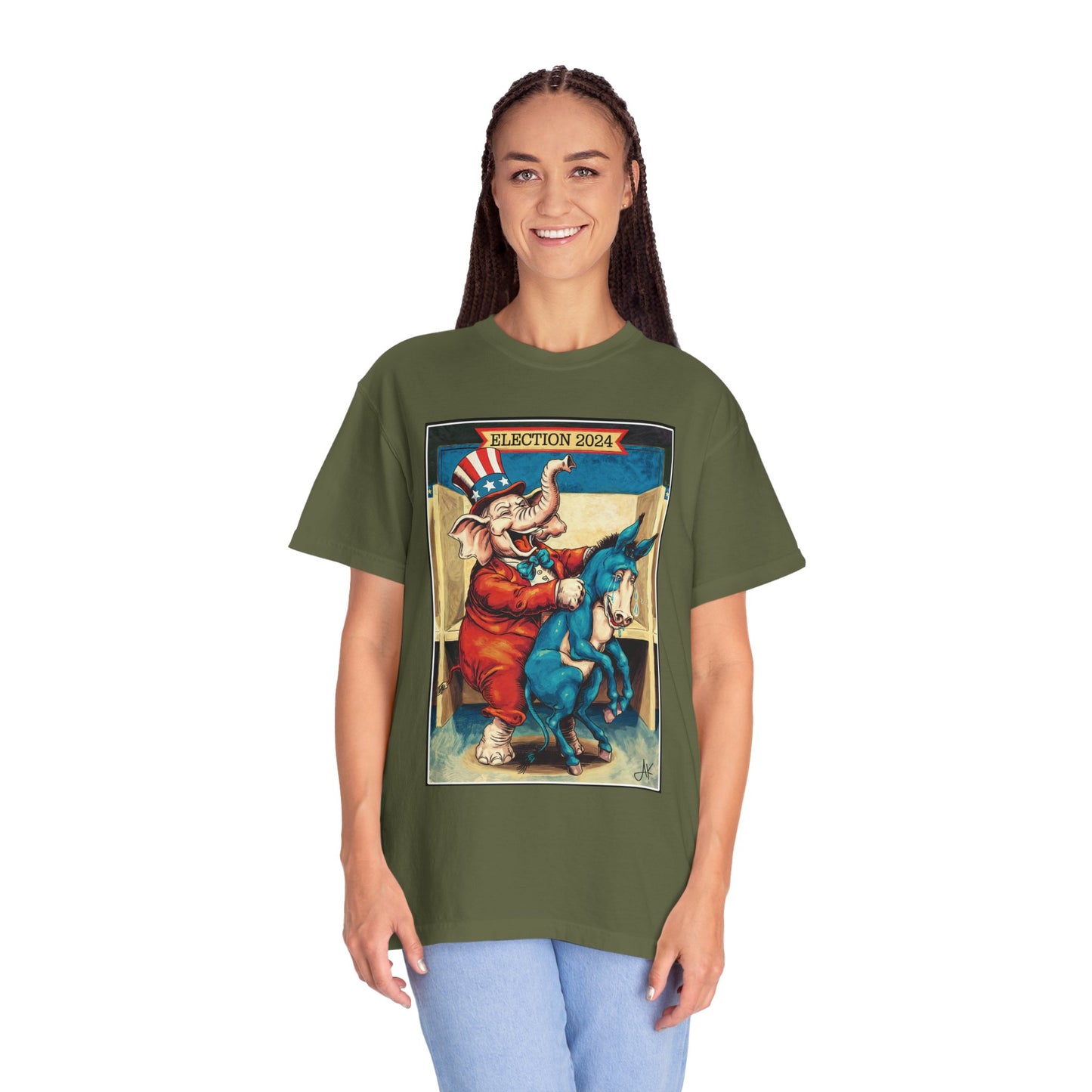 "MAGA Spanked the Donkeys 2024", Unisex T-shirt (Dark Colors)