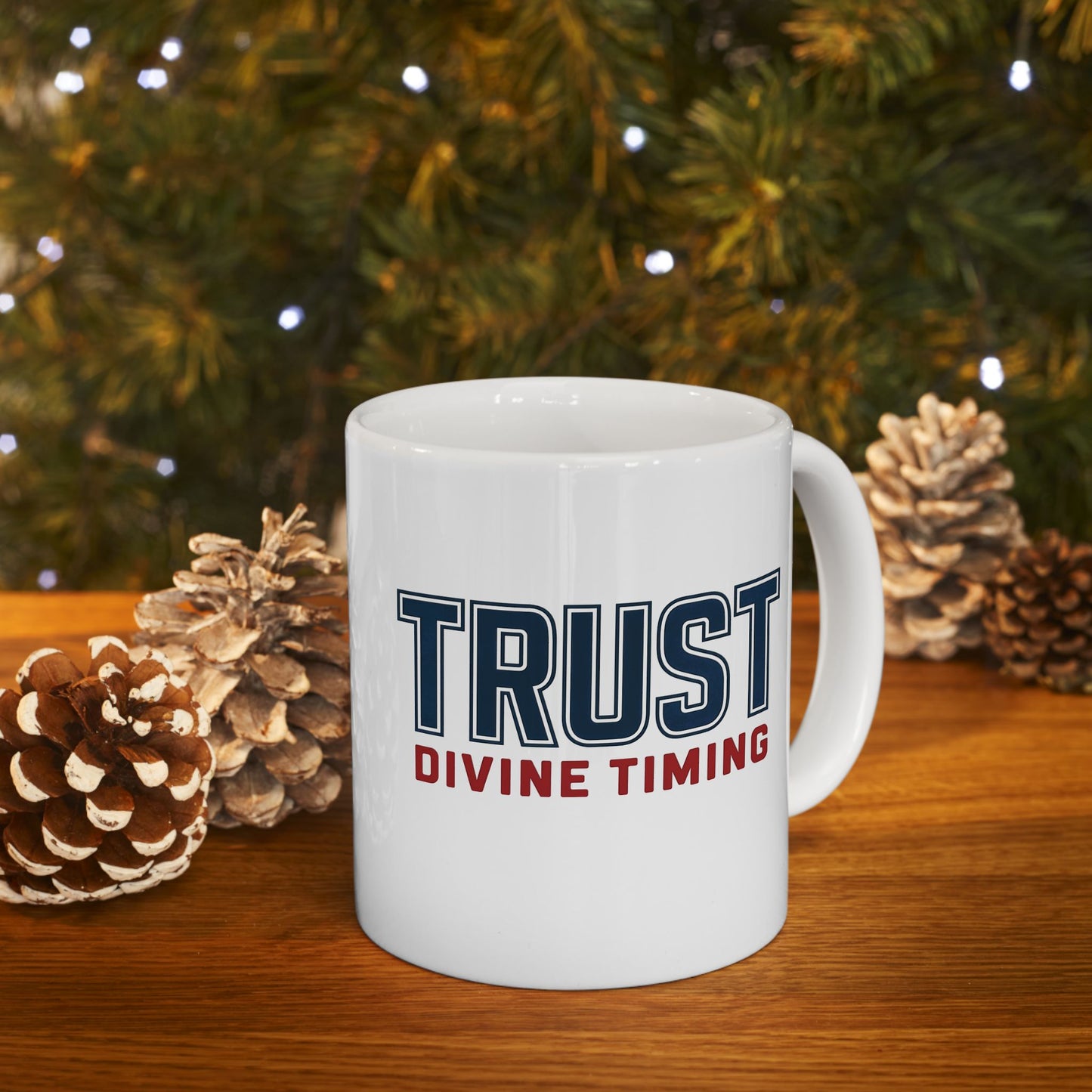 "Trust Divine Timing" #02, White Mug (11oz & 15oz)