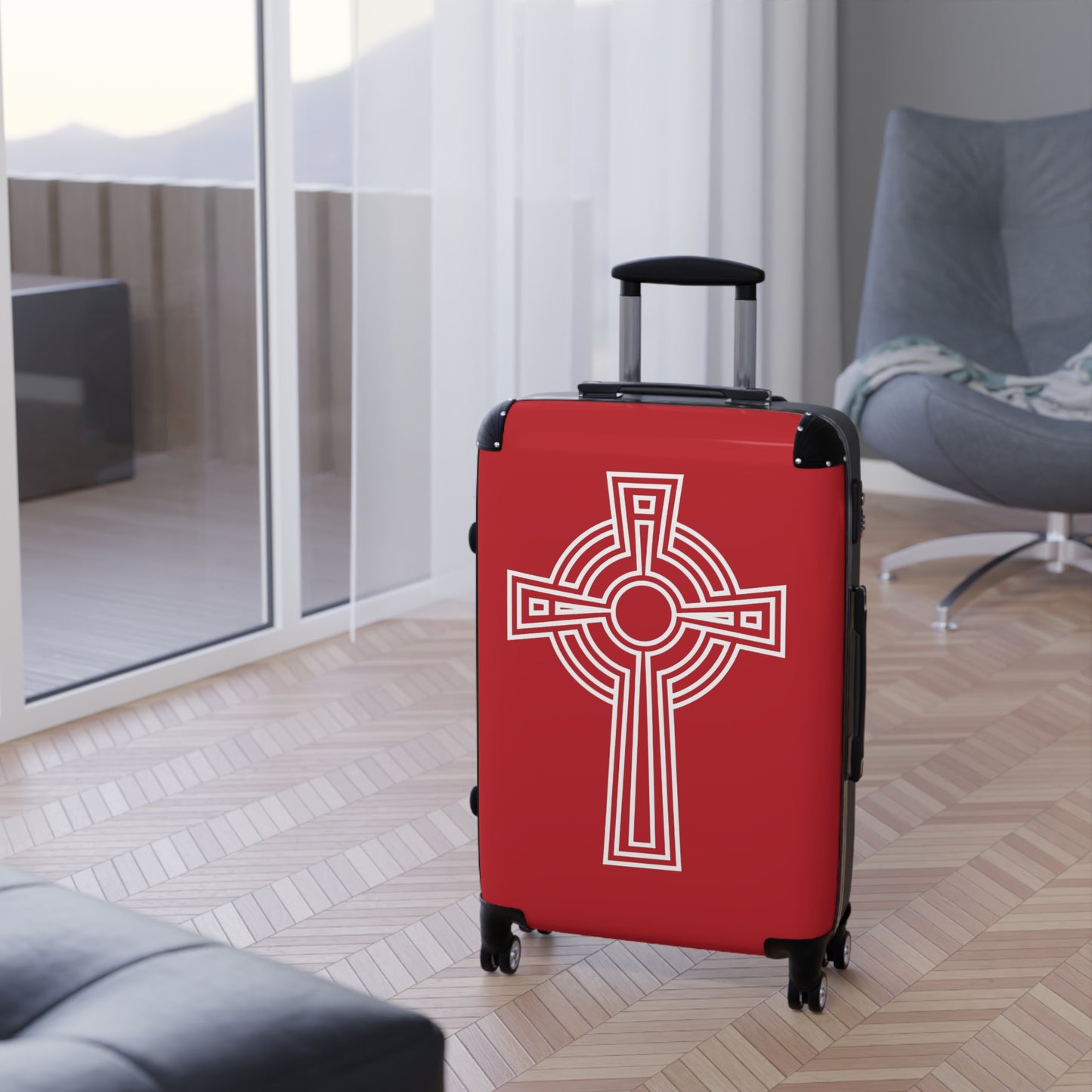 "A Simple High Cross", Suitcases (Dark Red)