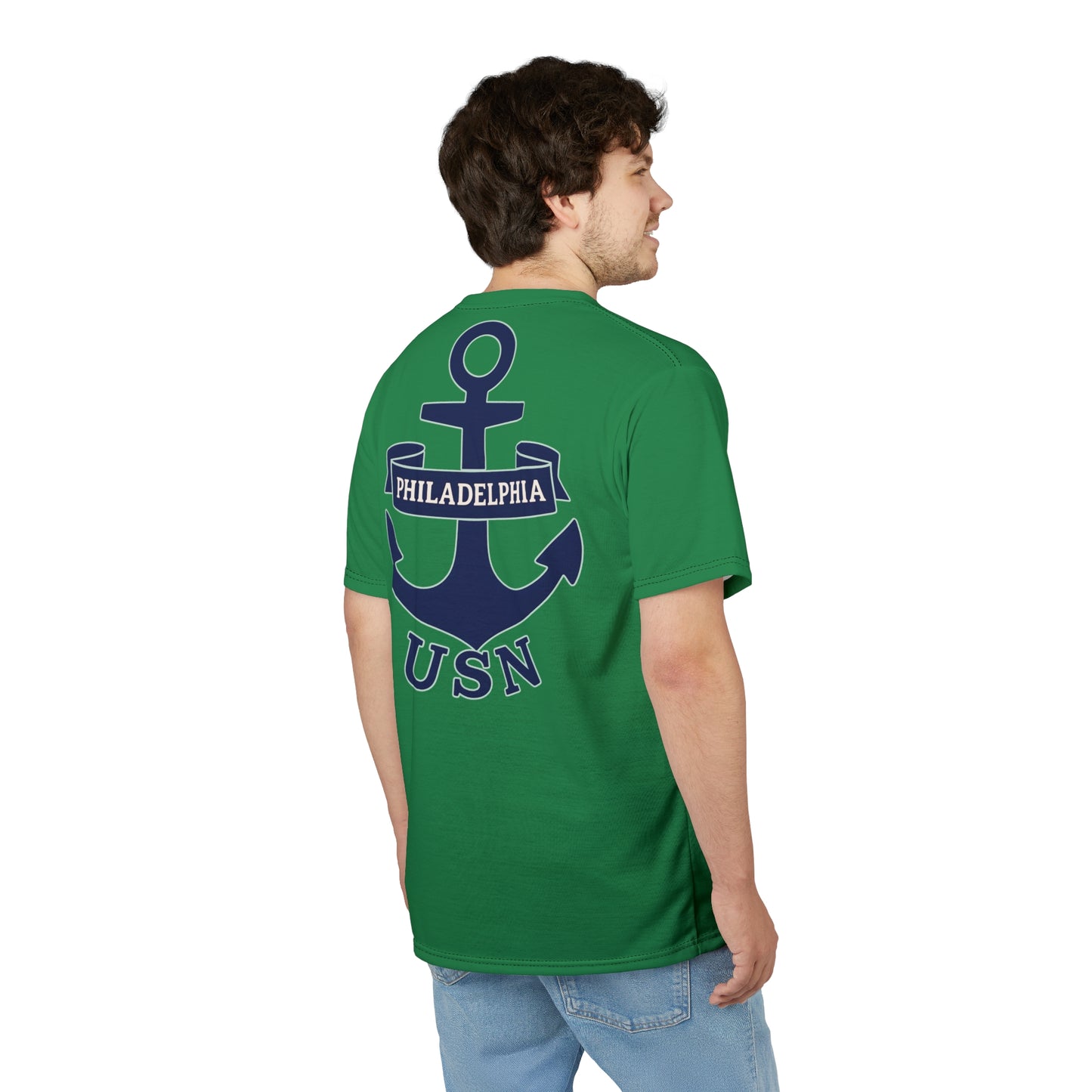 "USN Anchor", Unisex T-shirt (Bottle Glass)