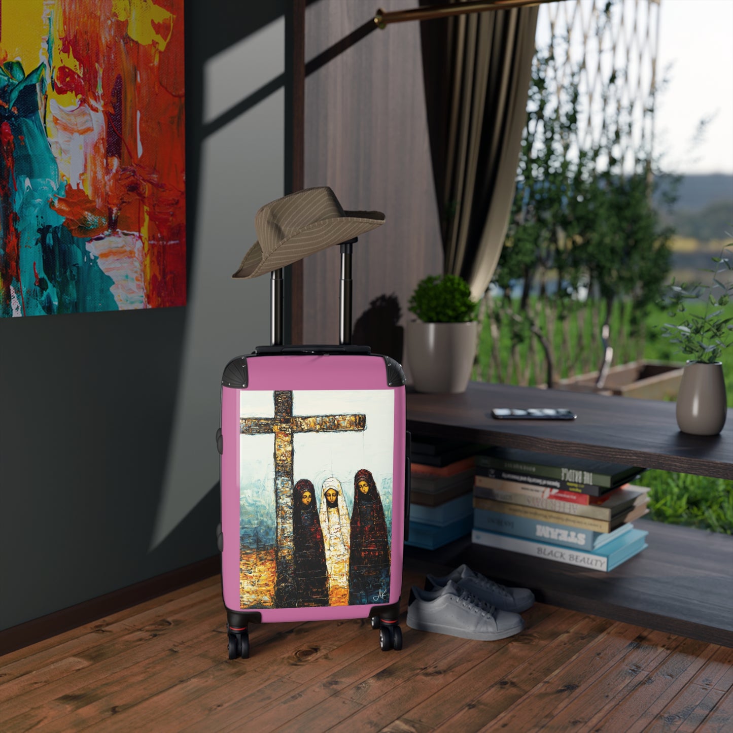 "At-the-Foot of the Cross - John 19:25", Suitcases (Light Pink)
