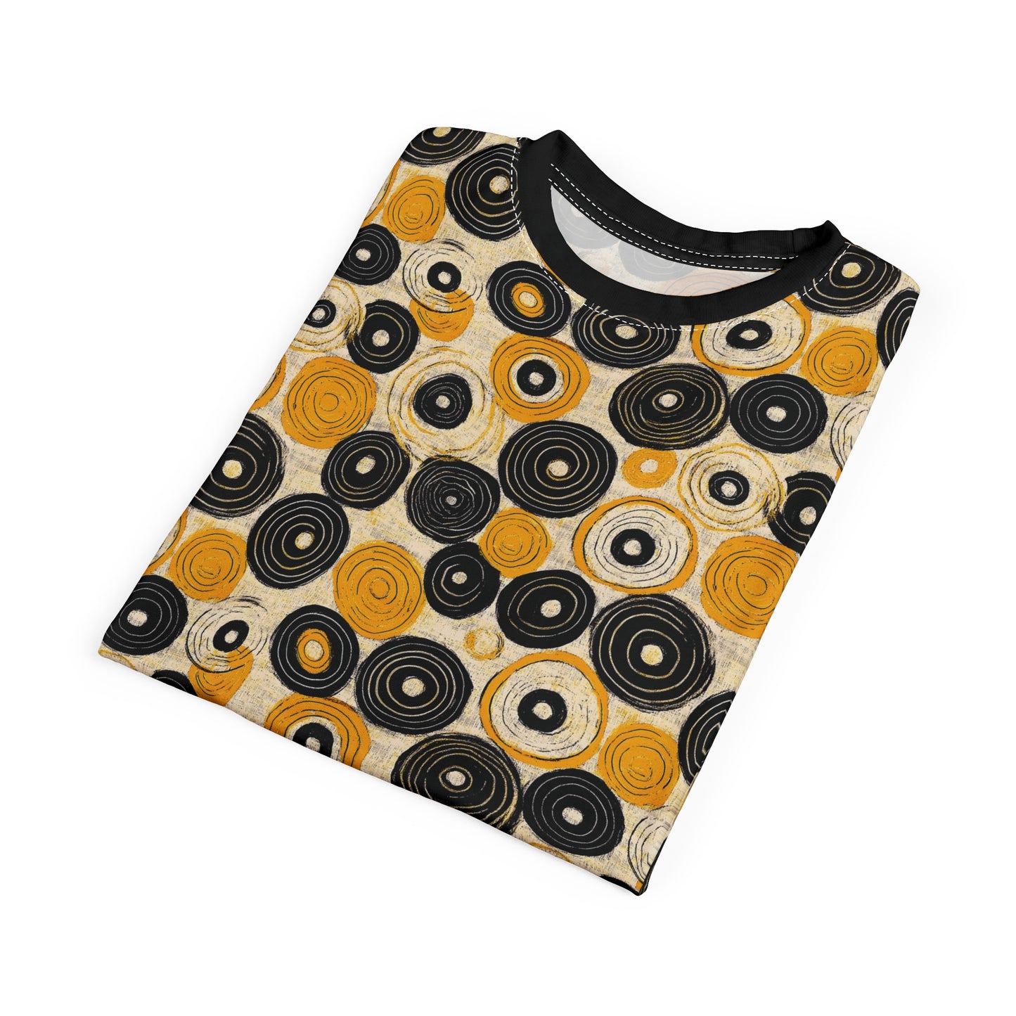 "Old 45's", Wearable Pattern Art Unisex Tee (70's Black Collar)