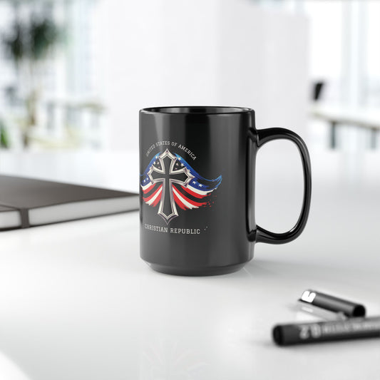 "USA Christian Republic" #05, Black Mug (11oz & 15oz)