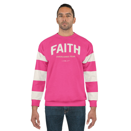 "Faith Overcomes Fear", Unisex Sweatshirt (Hot Pink)