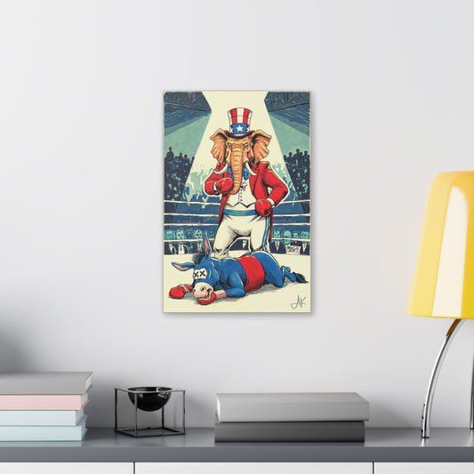 "Brutal Woke Knockout 2024", Stretched Classic Canvas Print