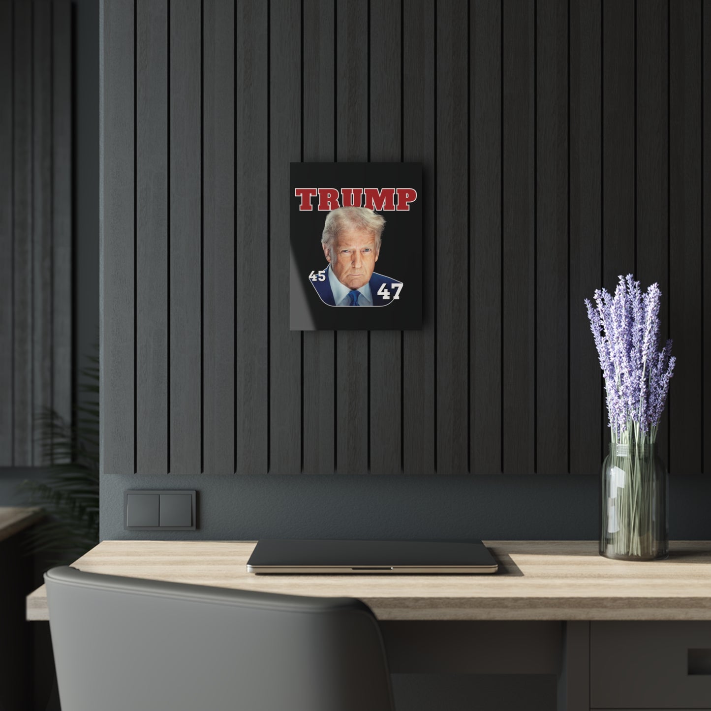 "Trump 45-47", Acrylic Wall Prints (French Cleat Hanging) (Void Black)