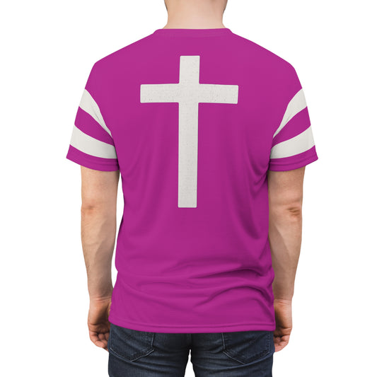 "Faith Overcomes Fear", Unisex Tee (Prairie Foxglove Pink)