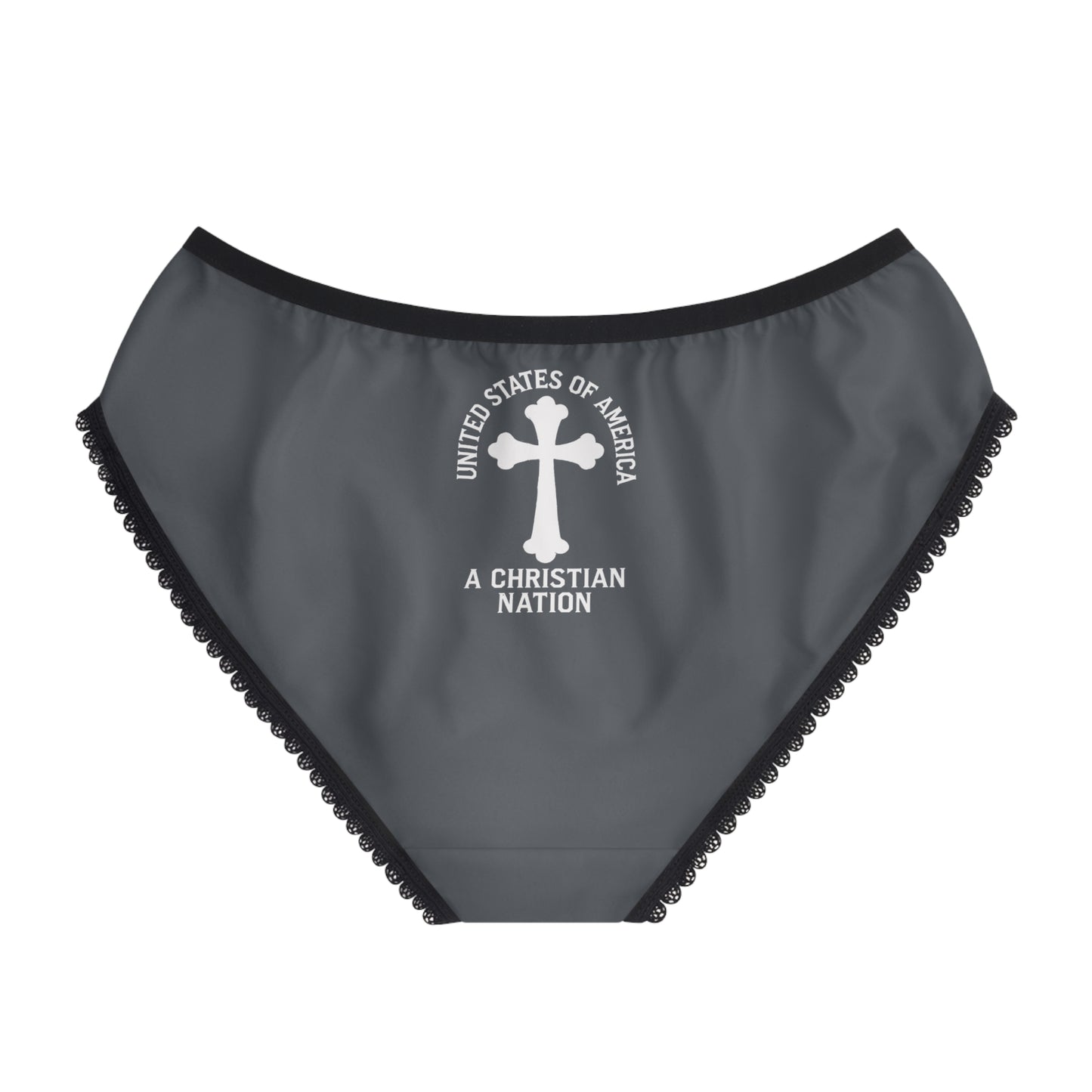 "USA - A Christian Nation" #04, Women's Briefs (Hebridean Grey)