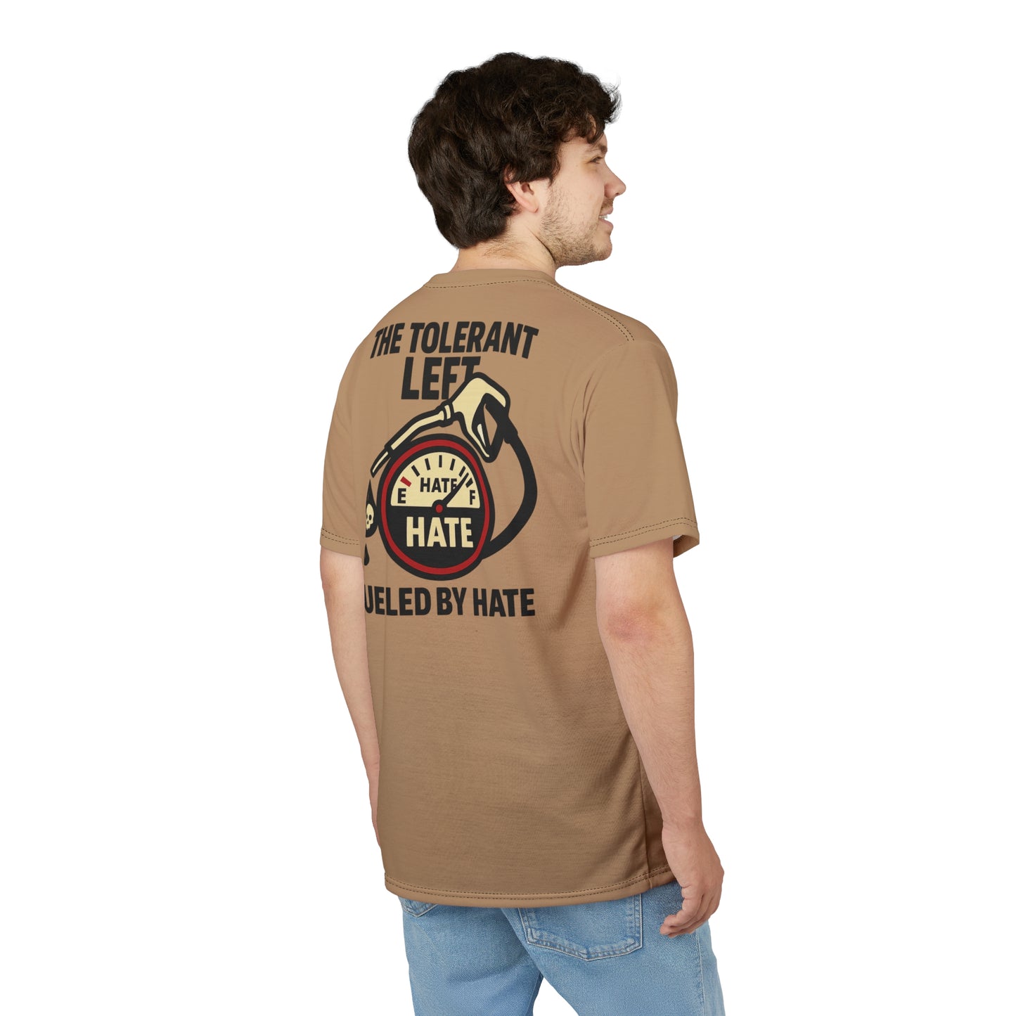 "The Tolerant Left", Unisex T-shirt (Camel Brown)