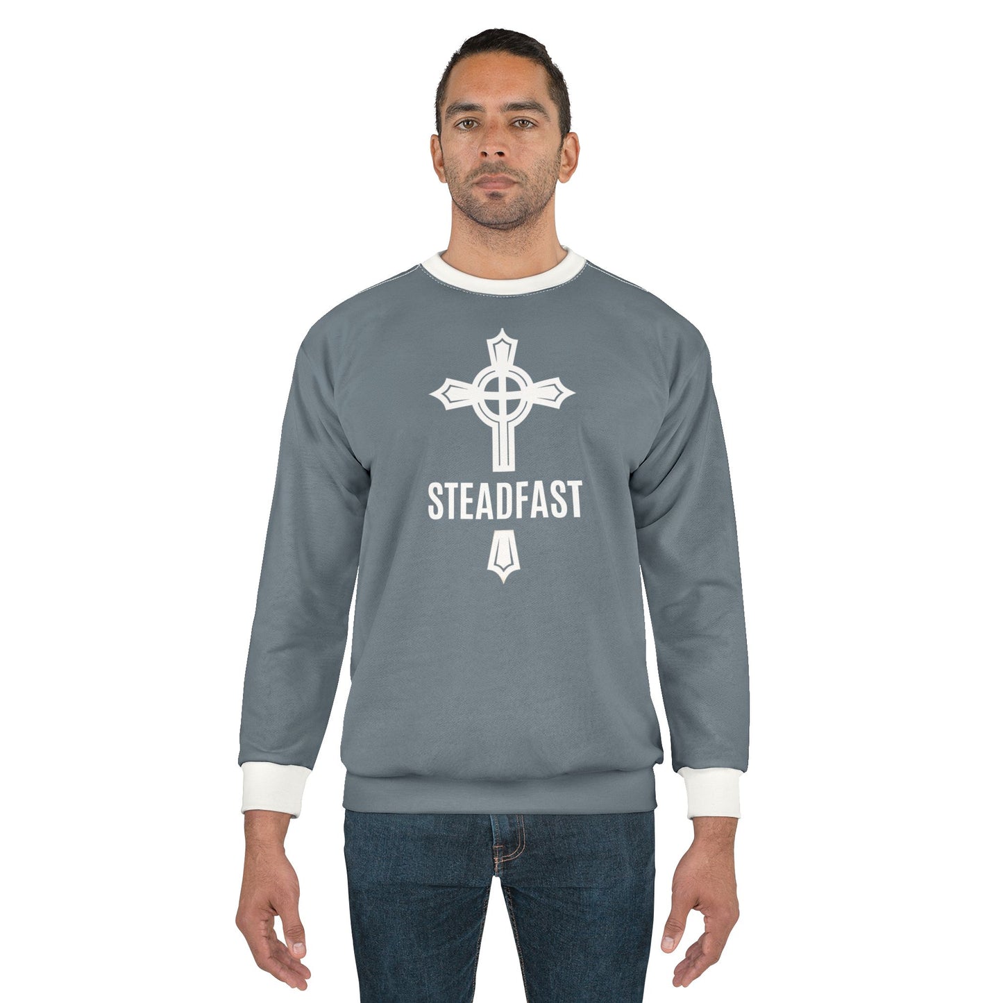 "Steadfast Cross", Unisex Sweatshirt (Slate Grey)