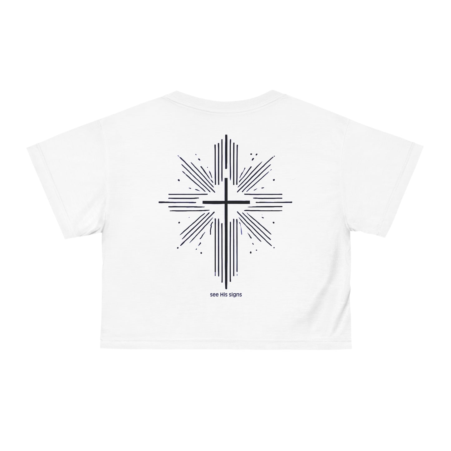 "see His signs", White Crop Tee