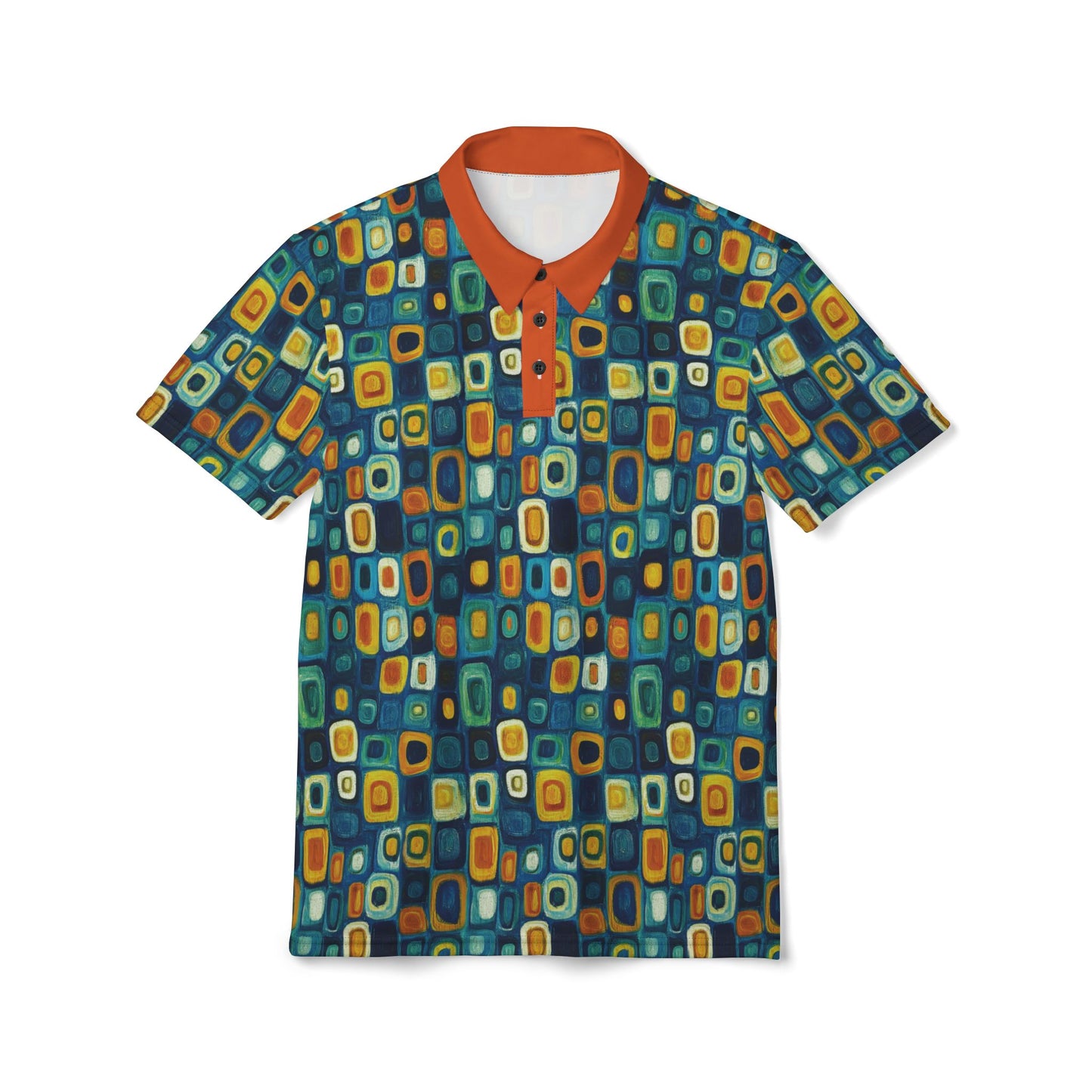 "Soul Mosaic", Unisex Polo Shirt (Orange Collar)