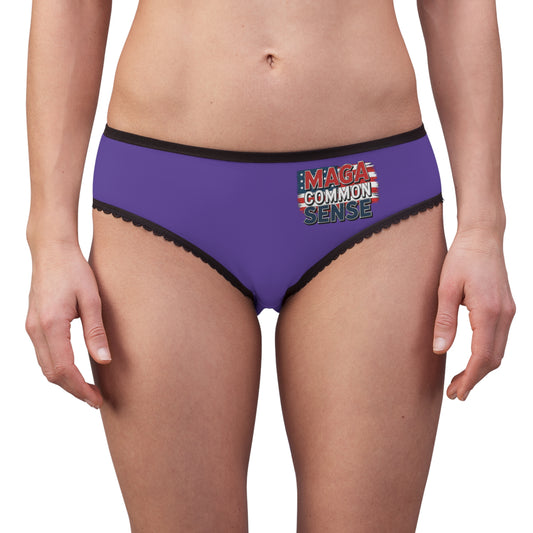 "MAGA Common Sense" #01, Women's Briefs (Purple Heart)
