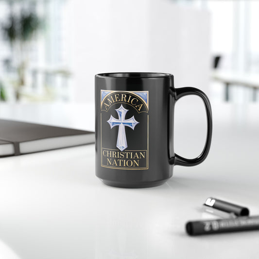 "America Christian Nation" #22, Black Mug (11oz & 15oz)