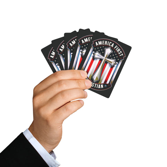"America First - Christian" #01, Christian Political Playing Cards (Cool Black)