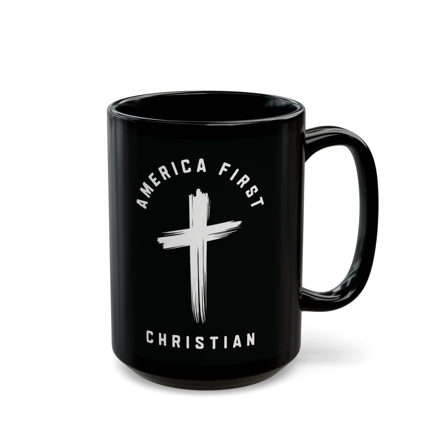 "America First Christian" #05, Black Mug (11oz & 15oz)