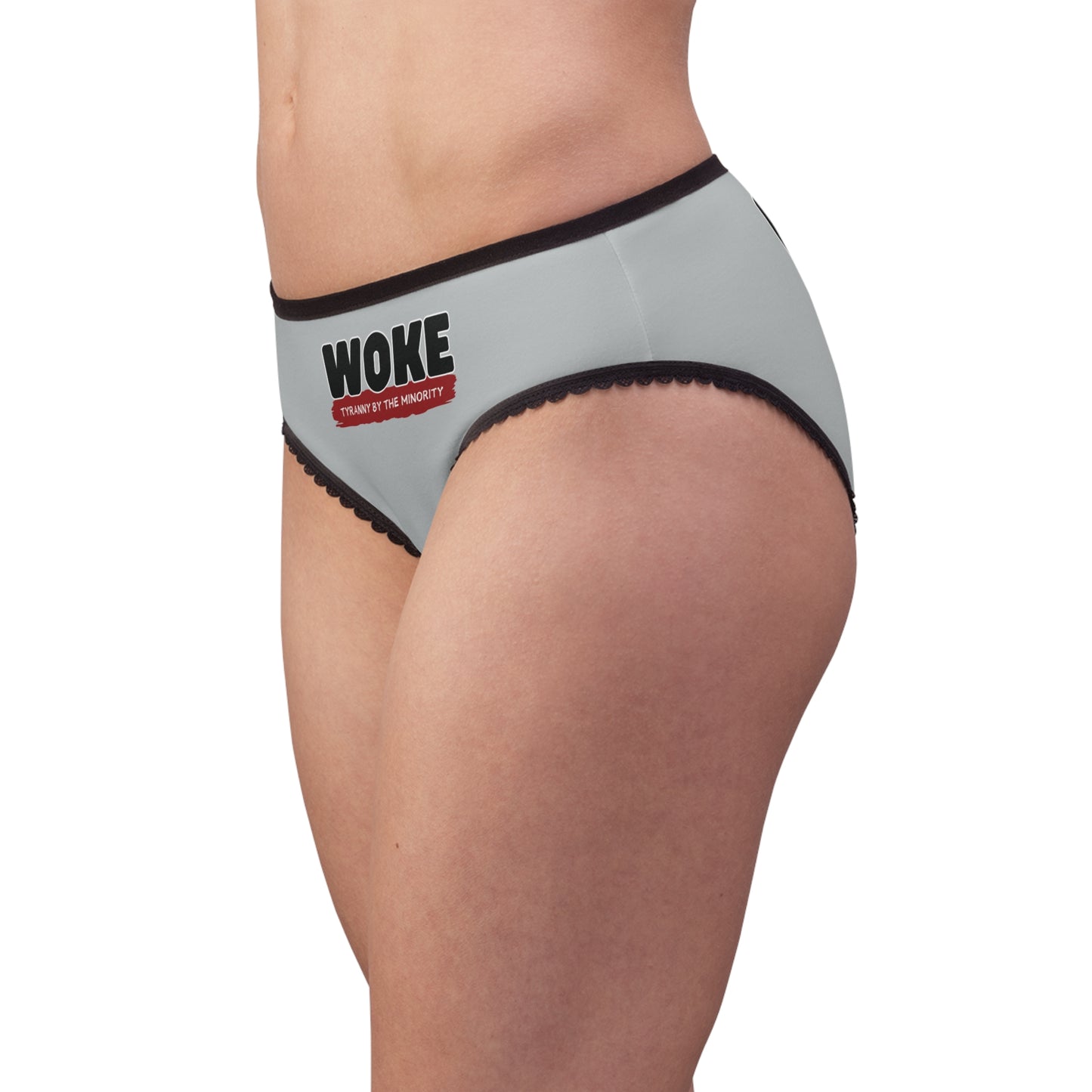 "Woke - Tyranny by the Minority", Women's Briefs (Zero Gravity Grey)