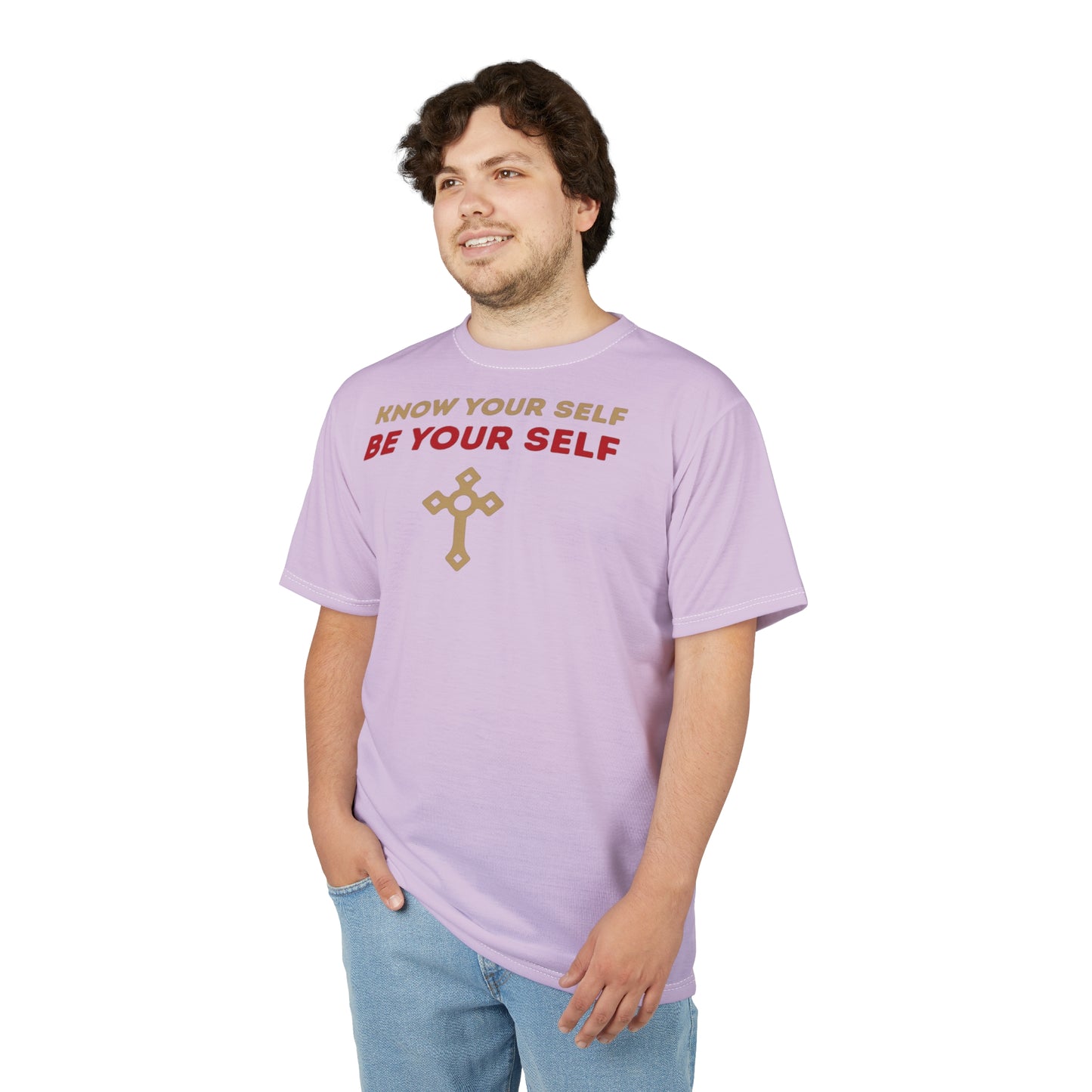 "Know Your Self", Unisex T-shirt (Floridian Blush)