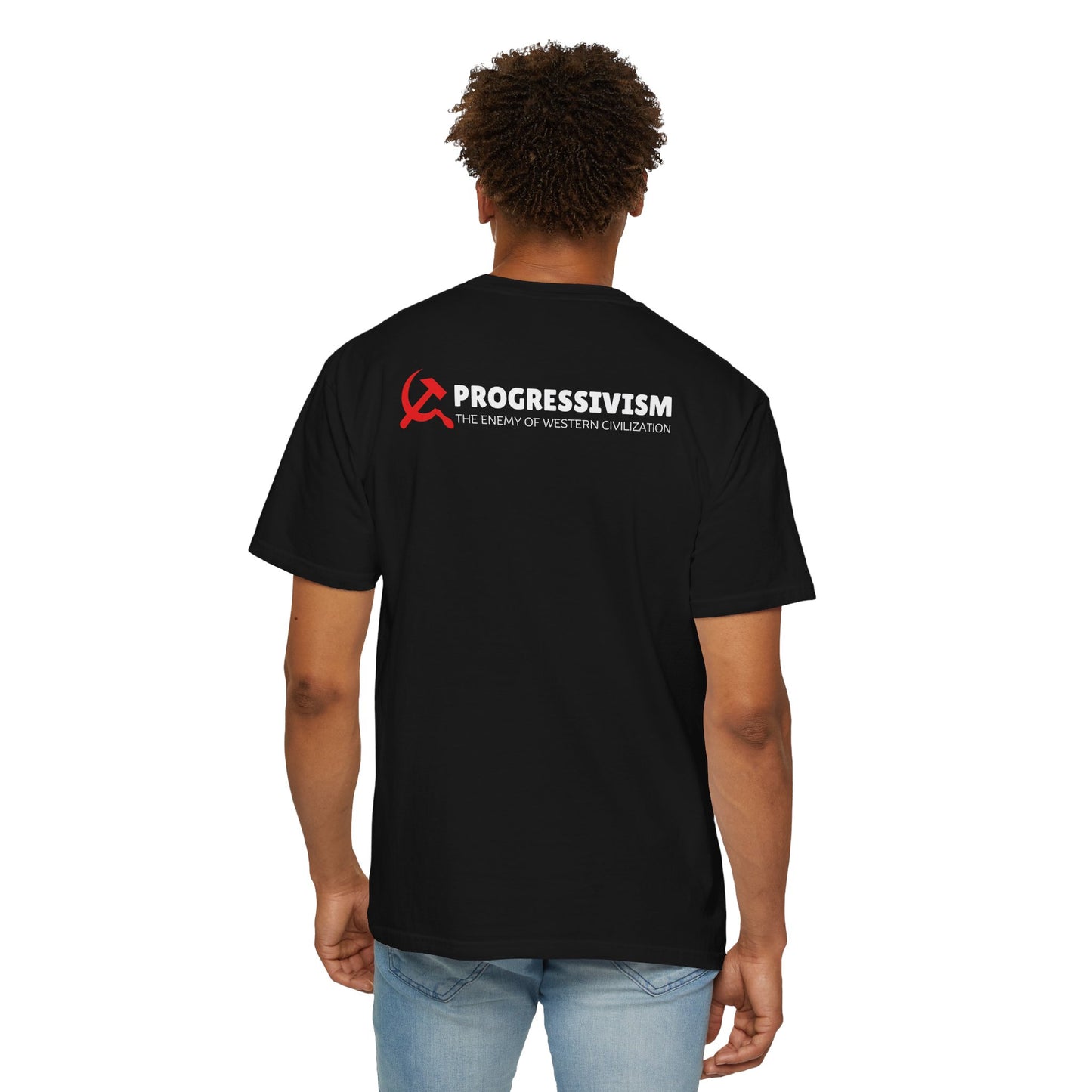 "Progressivism - Enemy of Western Civilization", Unisex T-shirt (Dark Colors)