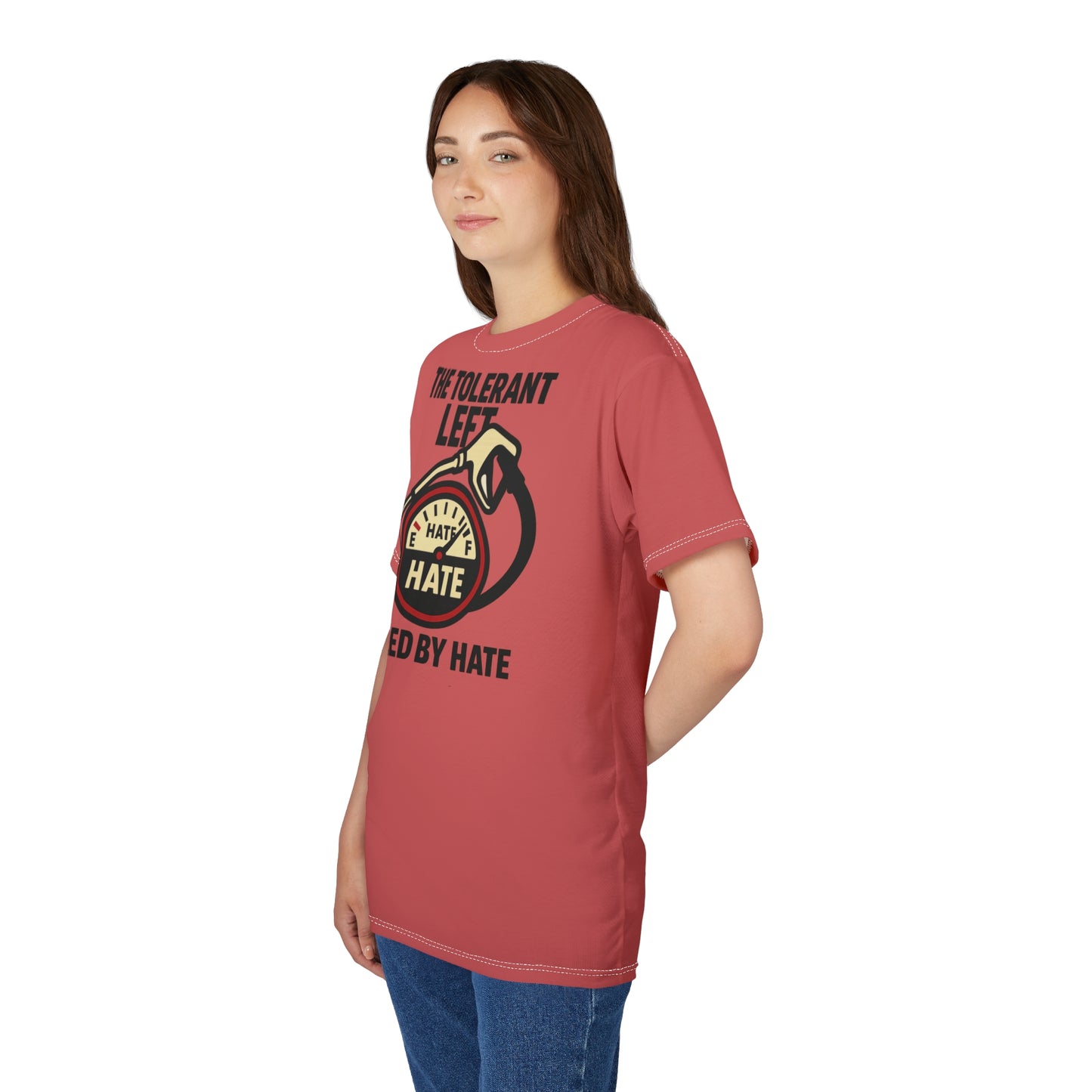 "The Tolerant Left", Unisex T-shirt (Faded Cherry)