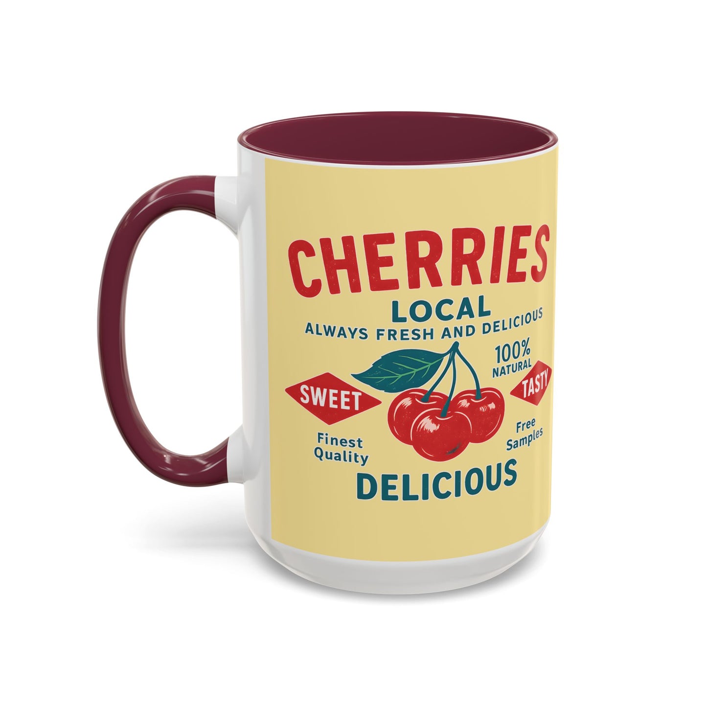 "Delicious Cherries", Colorful Mugs (11oz, 15oz) (Sanctum Veil)