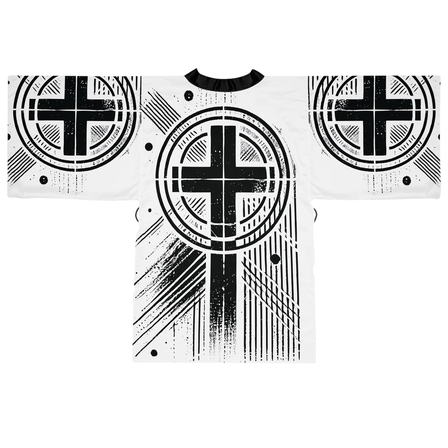 "Abstract High Cross", Long Sleeve Kimono Robe