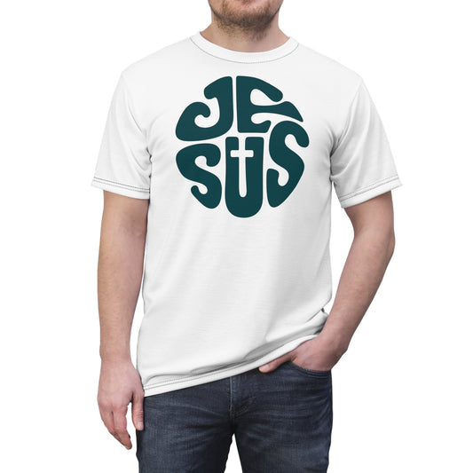 "Retro Jesus", Unisex T-shirt (Foamy Milk White)
