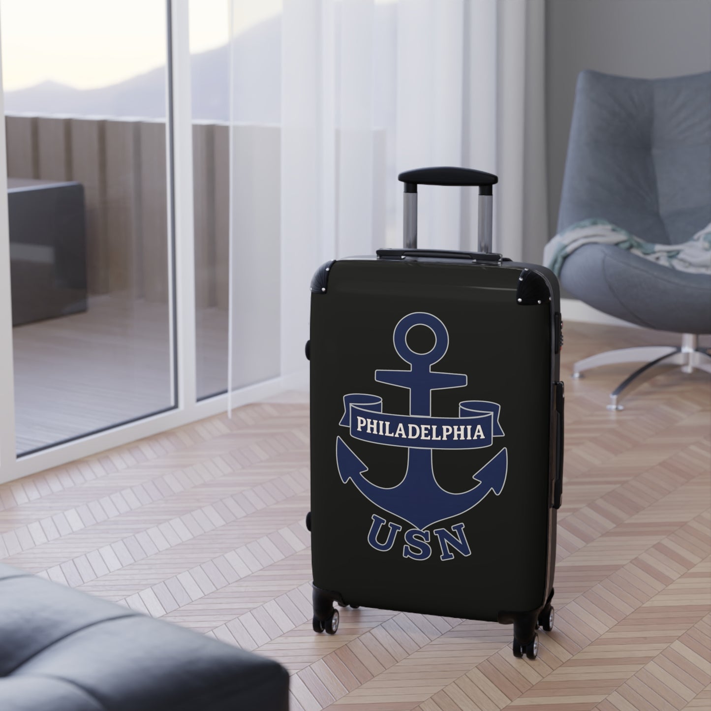"USN Anchor", Suitcase (Righteous Black)